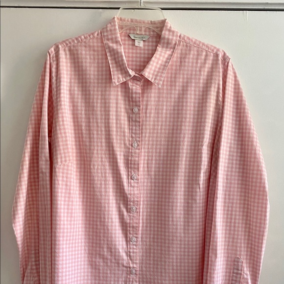 Garnet Hill Tops - Pink gingham shirt size 14 Garnet Hill 100% cotton